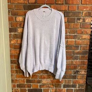 Free people womens Easy Street drop shoulder oversized tunic sweater lavender L